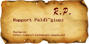Rapport Pelágiusz névjegykártya